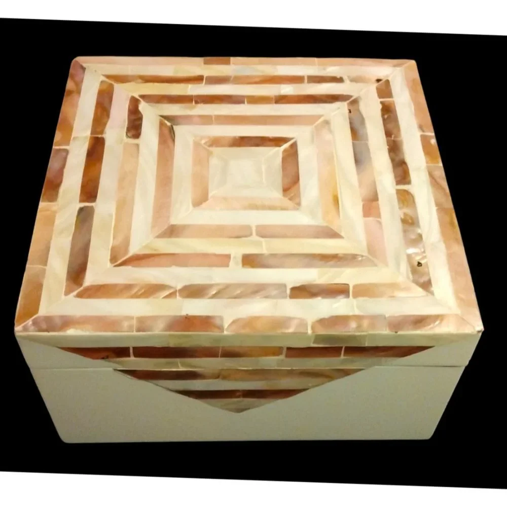 Handmade Natural Mother of Pearl Inlay Decorative Jewelry & Storage Box